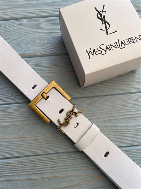 Ремінь жіночий Yves Saint Laurent 100см Білий .